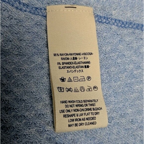 We The Free FP Tunic Top Women Lagenlook Cowl Neck Sleeveless Wide Powder Blue L - Picture 8 of 8